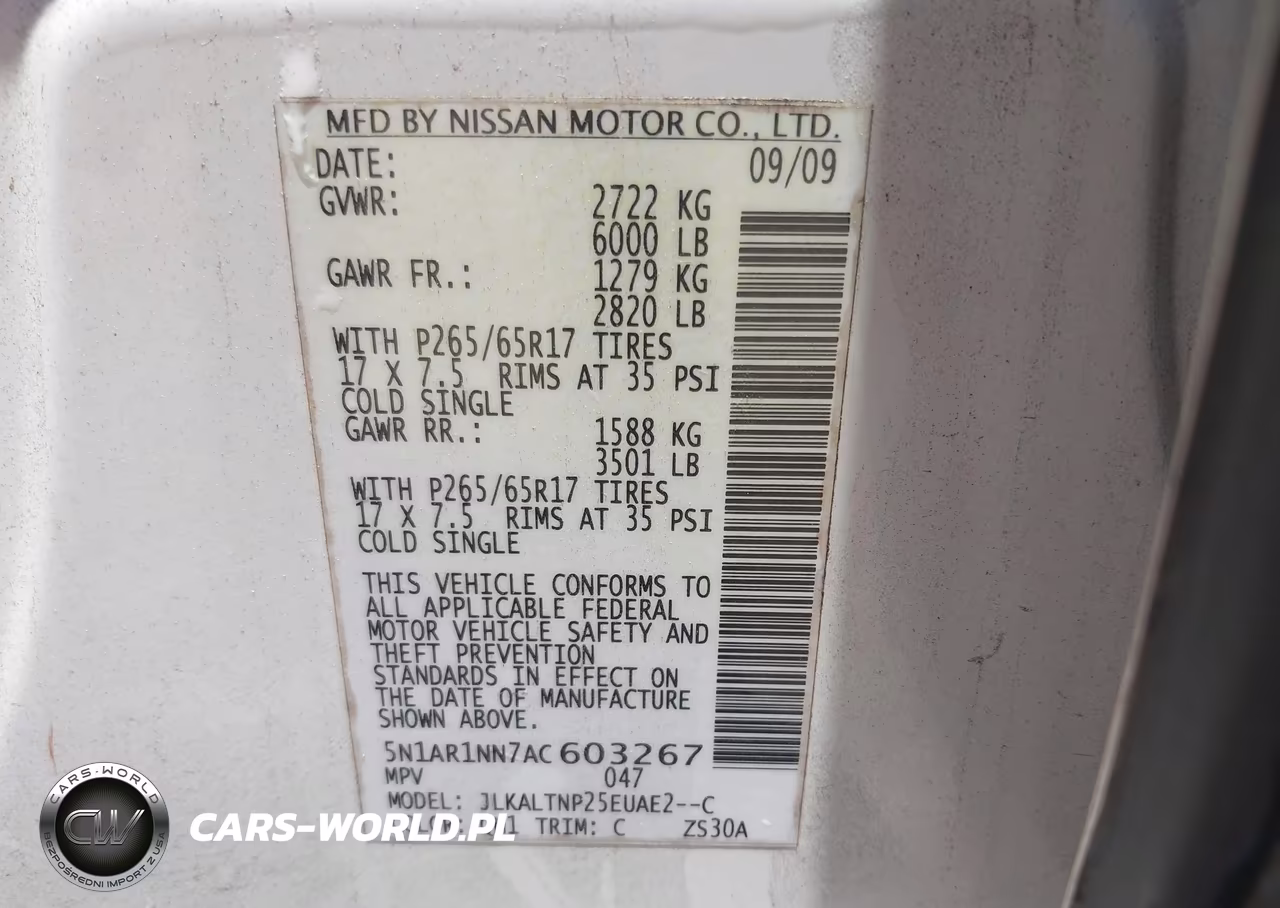 2010 Nissan Pathfinder Se VIN:5N1AR1NN7AC603267 - 9