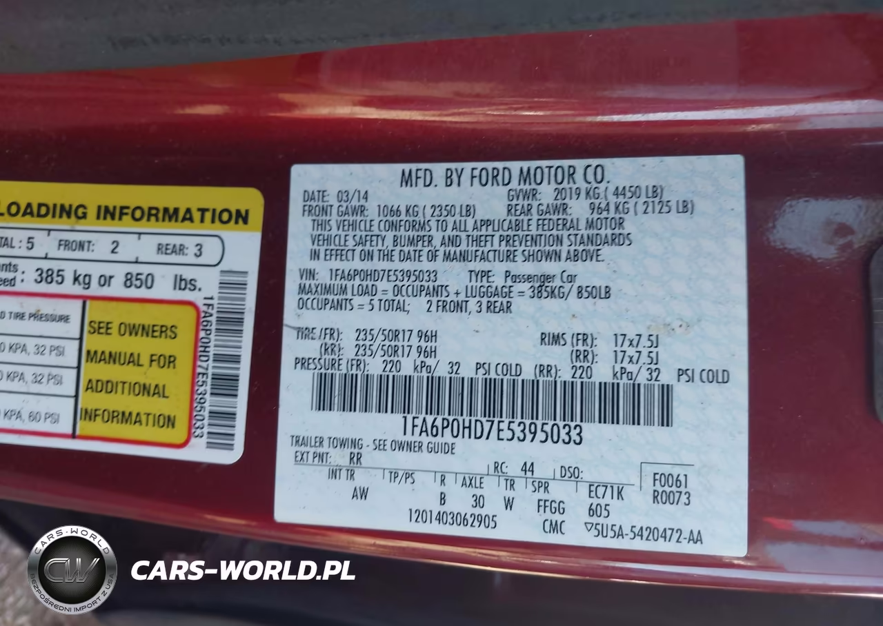 2014 Ford Fusion Se VIN:1FA6P0HD7E5395033 - 9