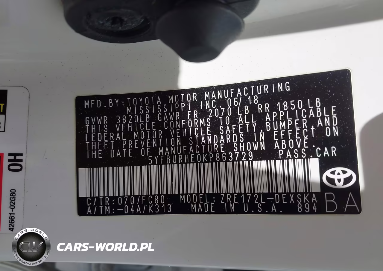 2019 Toyota Corolla Se VIN:5YFBURHE0KP863729 - 9