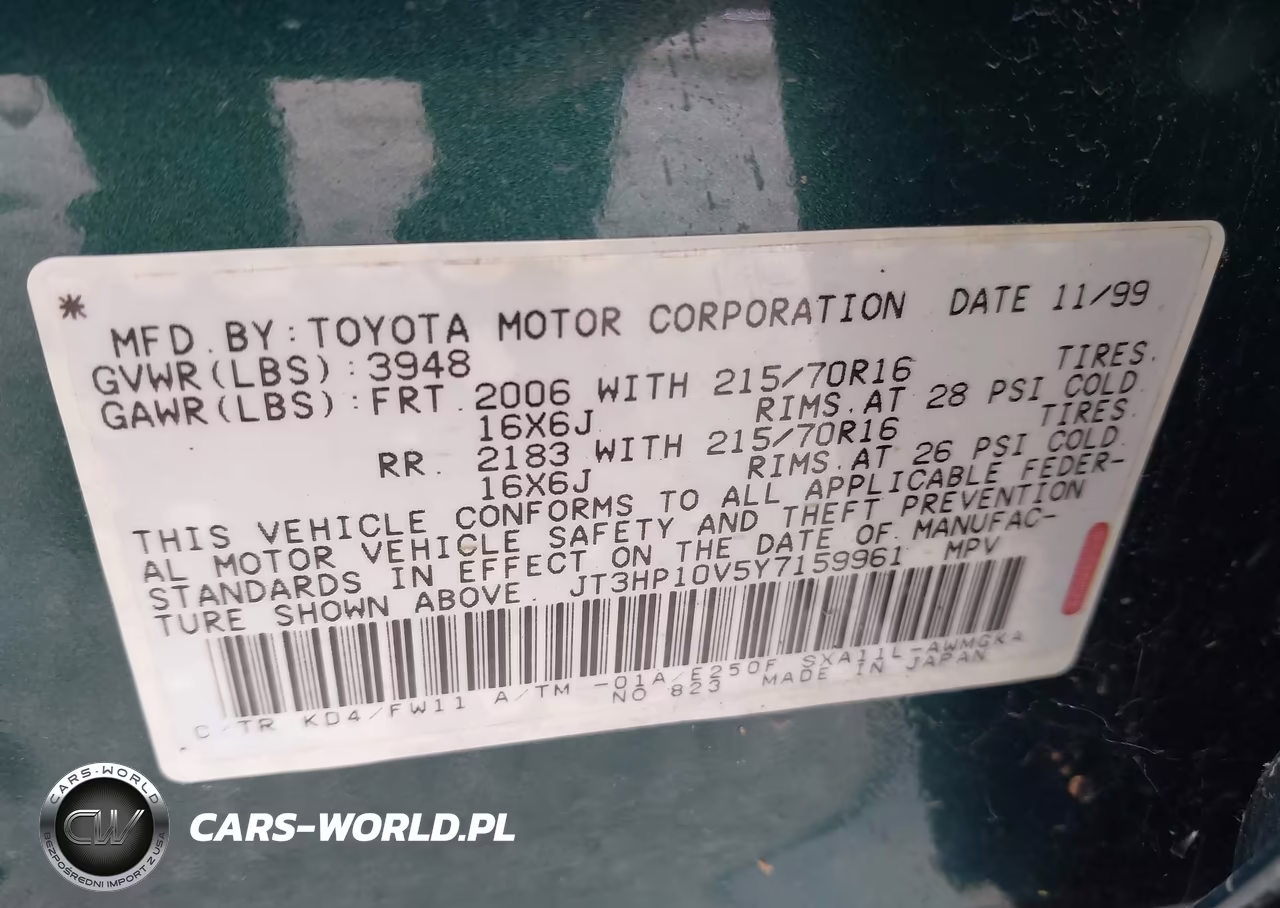 2000 Toyota Rav4 VIN:JT3HP10V5Y7159961 - 9