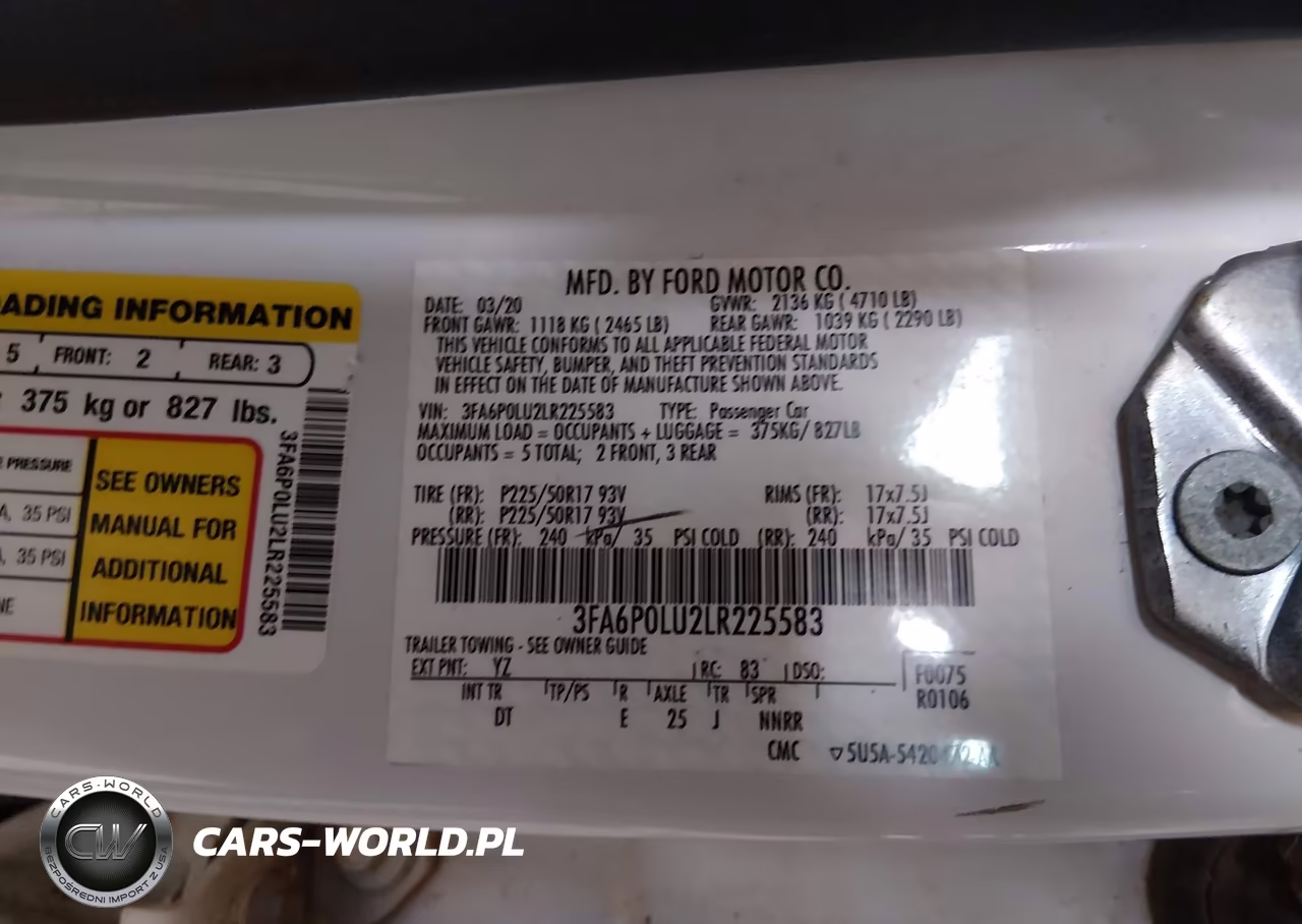 2020 Ford Fusion Hybrid Se VIN:3FA6P0LU2LR225583 - 9