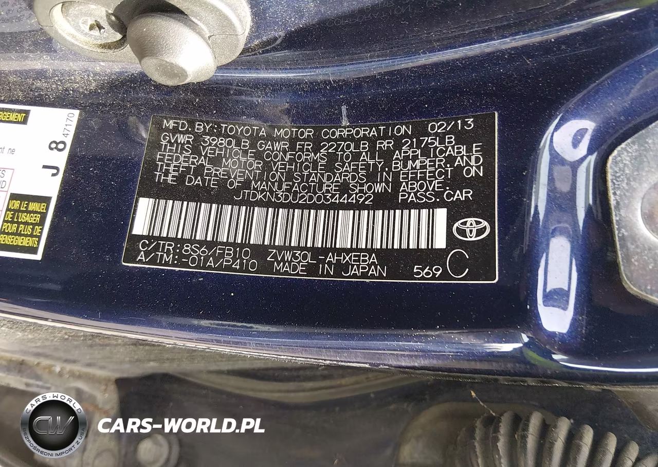 2013 Toyota Prius Three VIN:JTDKN3DU2D0344492 - 9