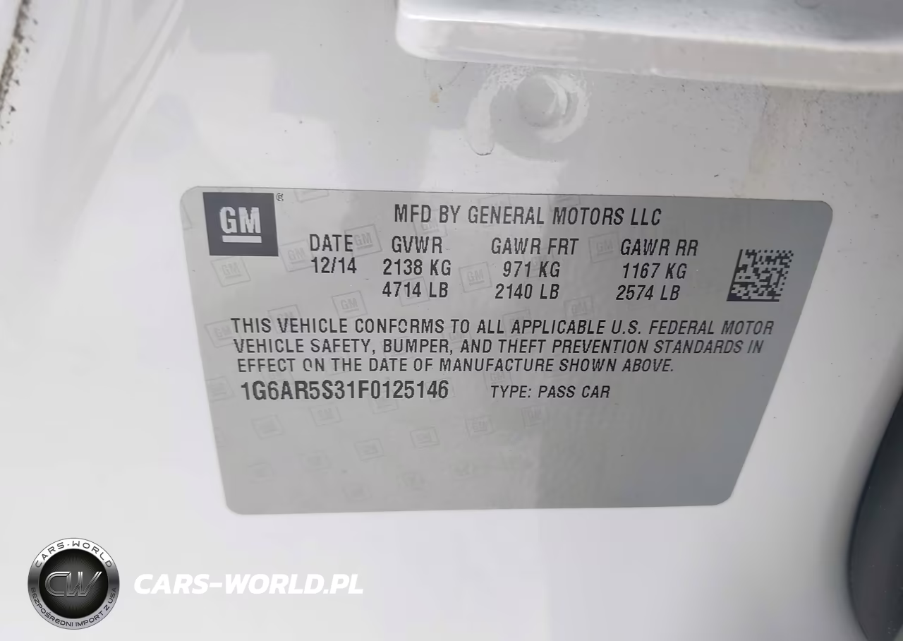 2015 Cadillac Cts Luxury VIN:1G6AR5S31F0125146 - 9