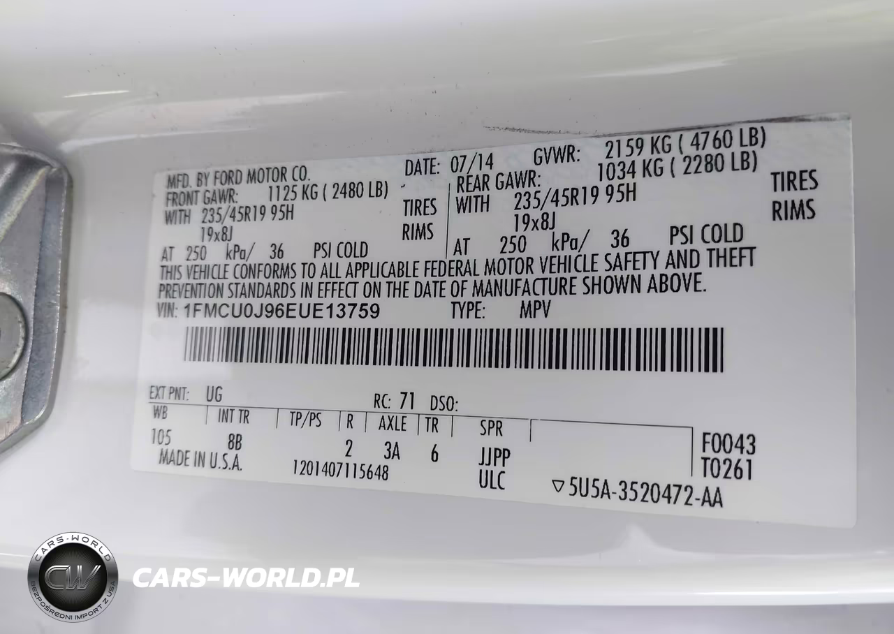 2014 Ford Escape Titanium VIN:1FMCU0J96EUE13759 - 9