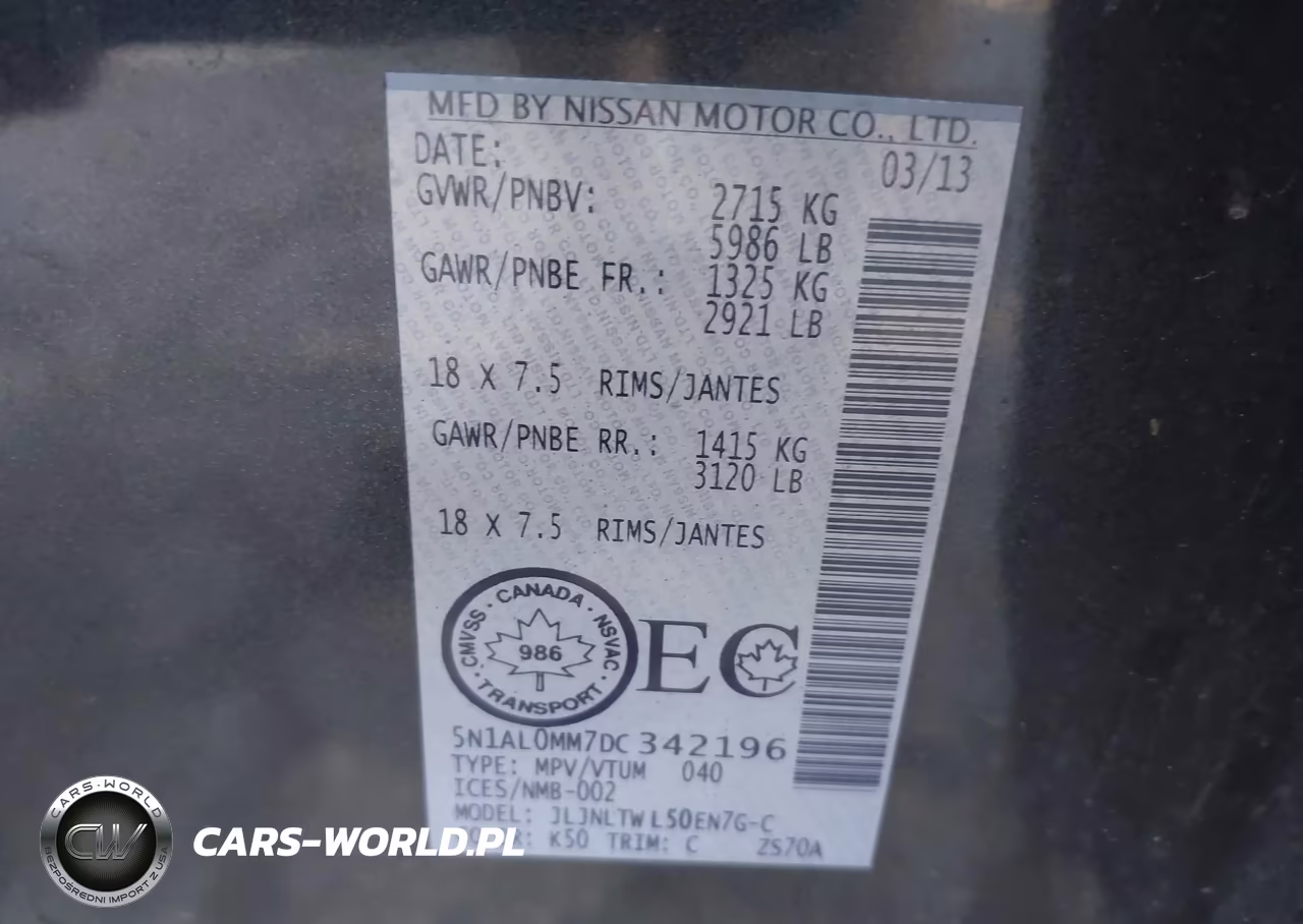 2013 Infiniti Jx35 VIN:5N1AL0MM7DC342196 - 9