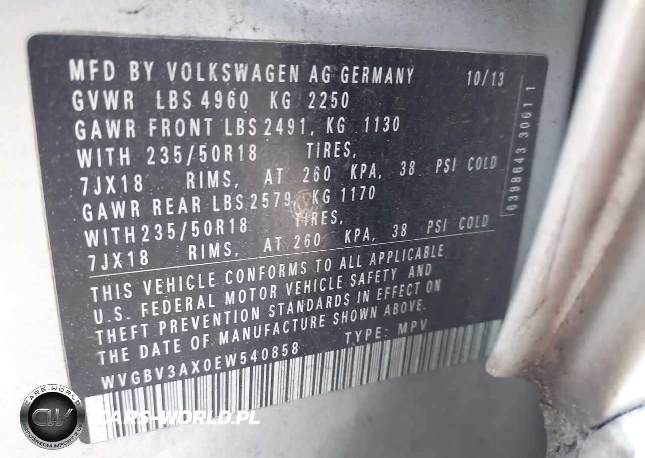 2014 Volkswagen Tiguan Sel VIN:WVGBV3AX0EW540858 - 9