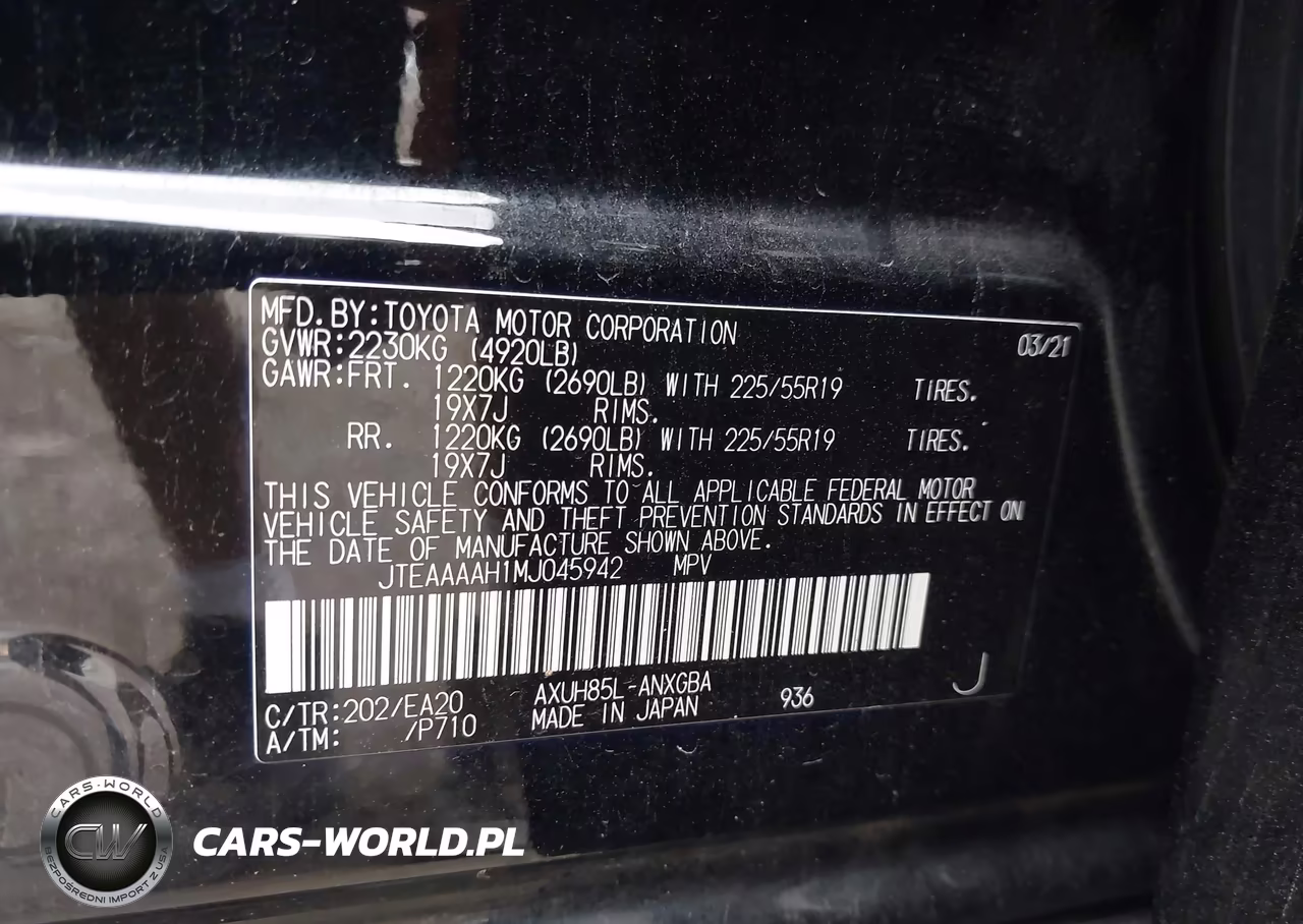 2021 Toyota Venza Xle VIN:JTEAAAAH1MJ045942 - 9