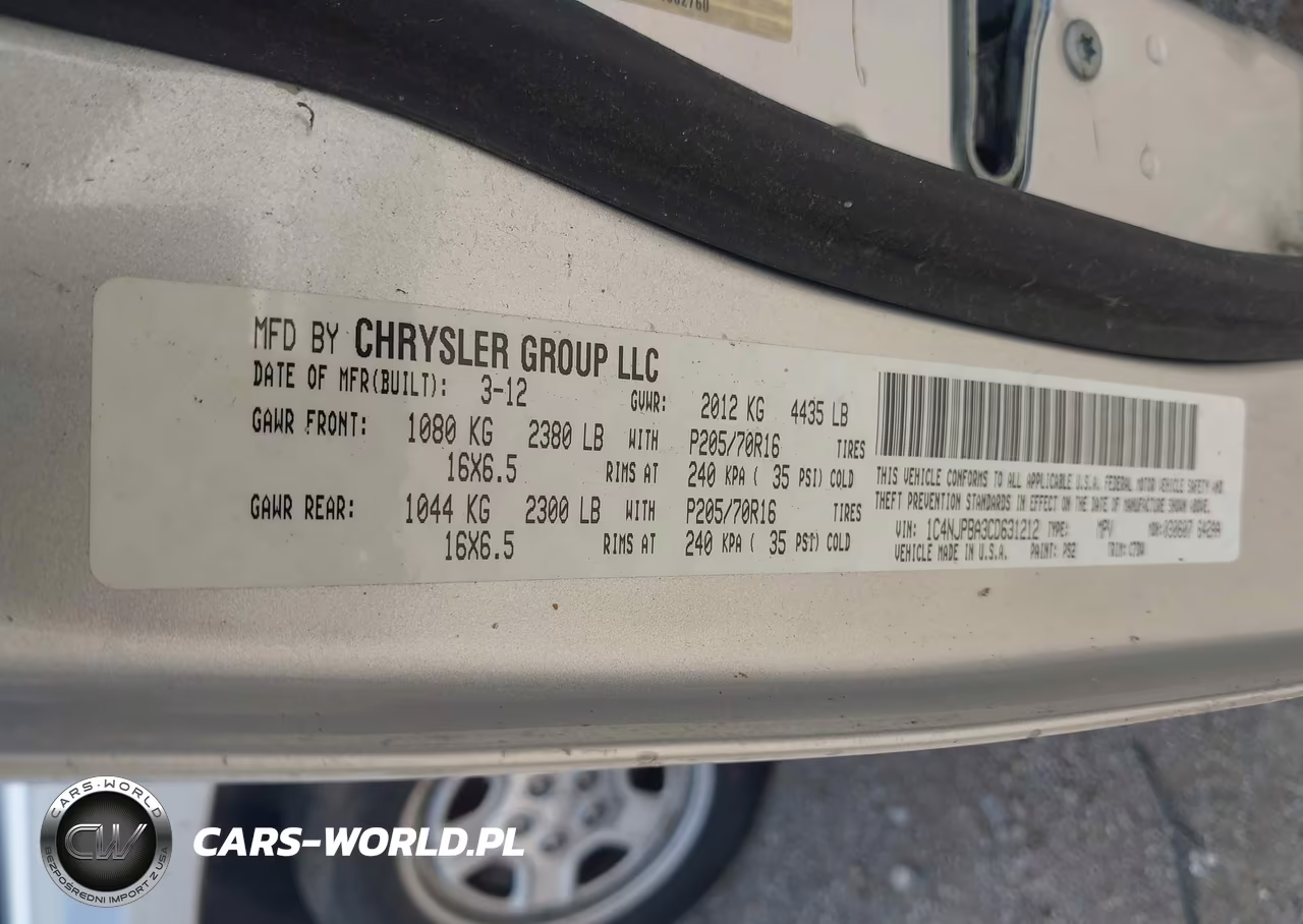 2012 Jeep Patriot Sport VIN:1C4NJPBA3CD631212 - 9