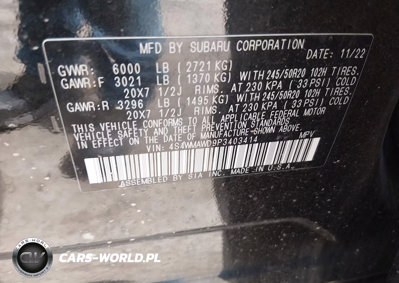 2023 Subaru Ascent Touring 7-Passenger VIN:4S4WMAWD9P3403414 - 9