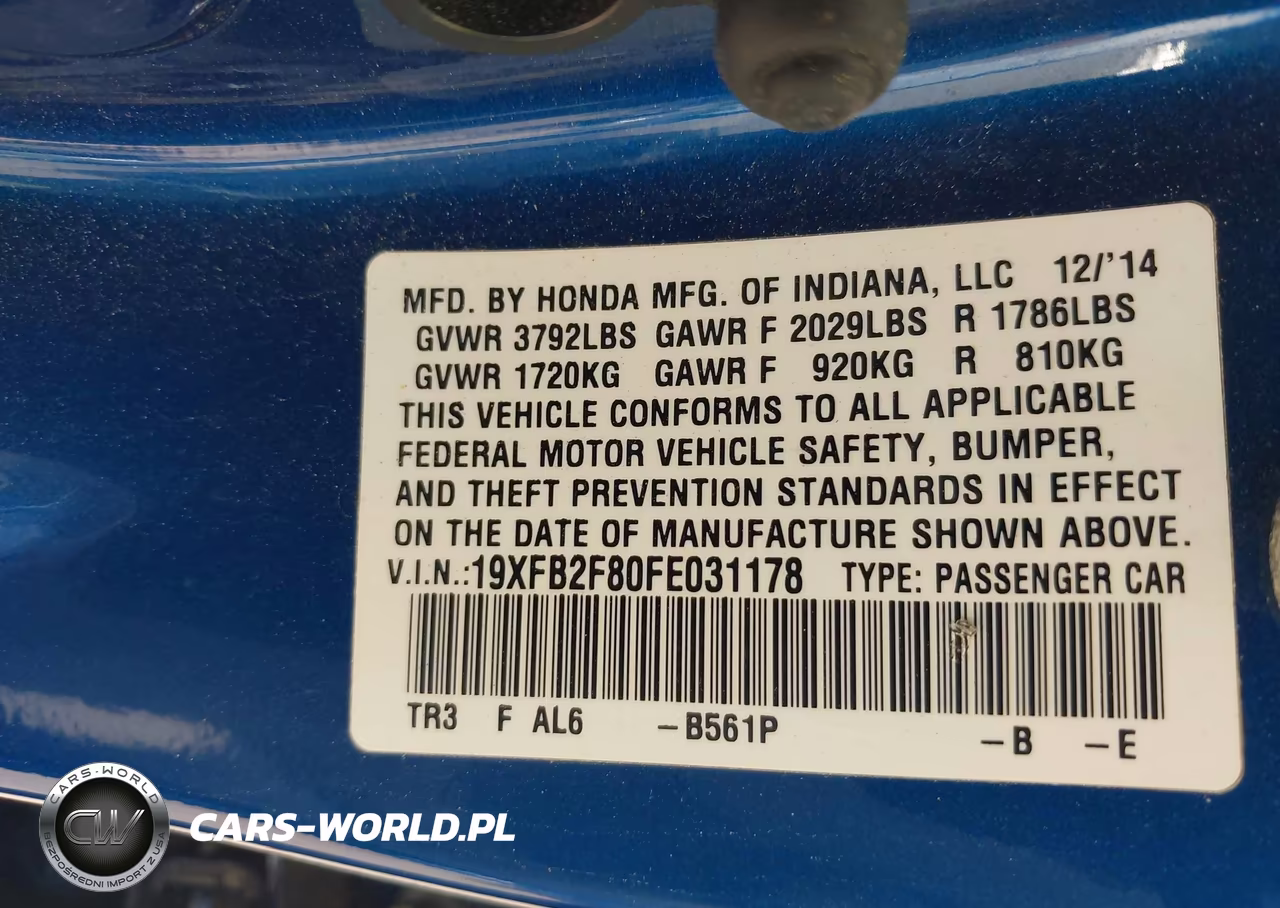 2015 Honda Civic Ex VIN:19XFB2F80FE031178 - 9