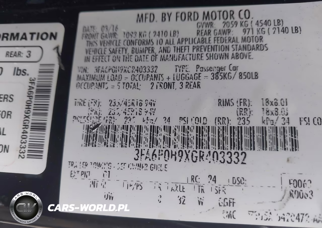 2016 Ford Fusion Se VIN:3FA6P0H9XGR403332 - 9