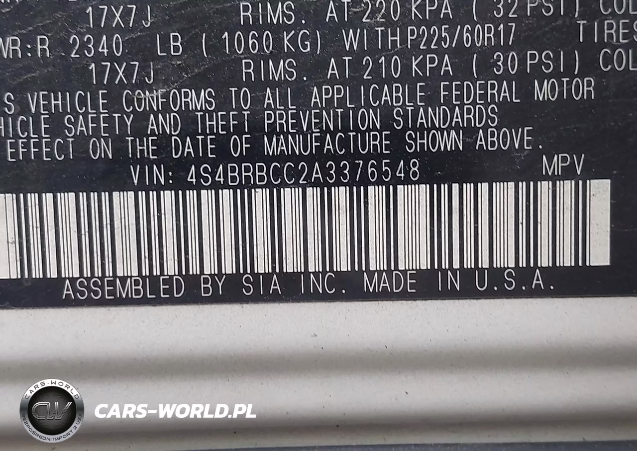 2010 Subaru Outback 2.5I Premium VIN:4S4BRBCC2A3376548 - 9