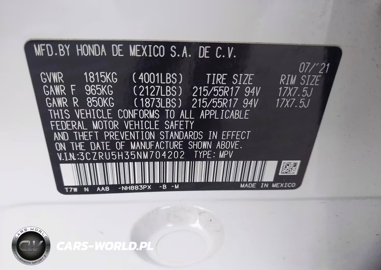 2022 Honda Hr-V 2Wd Lx VIN:3CZRU5H35NM704202 - 9