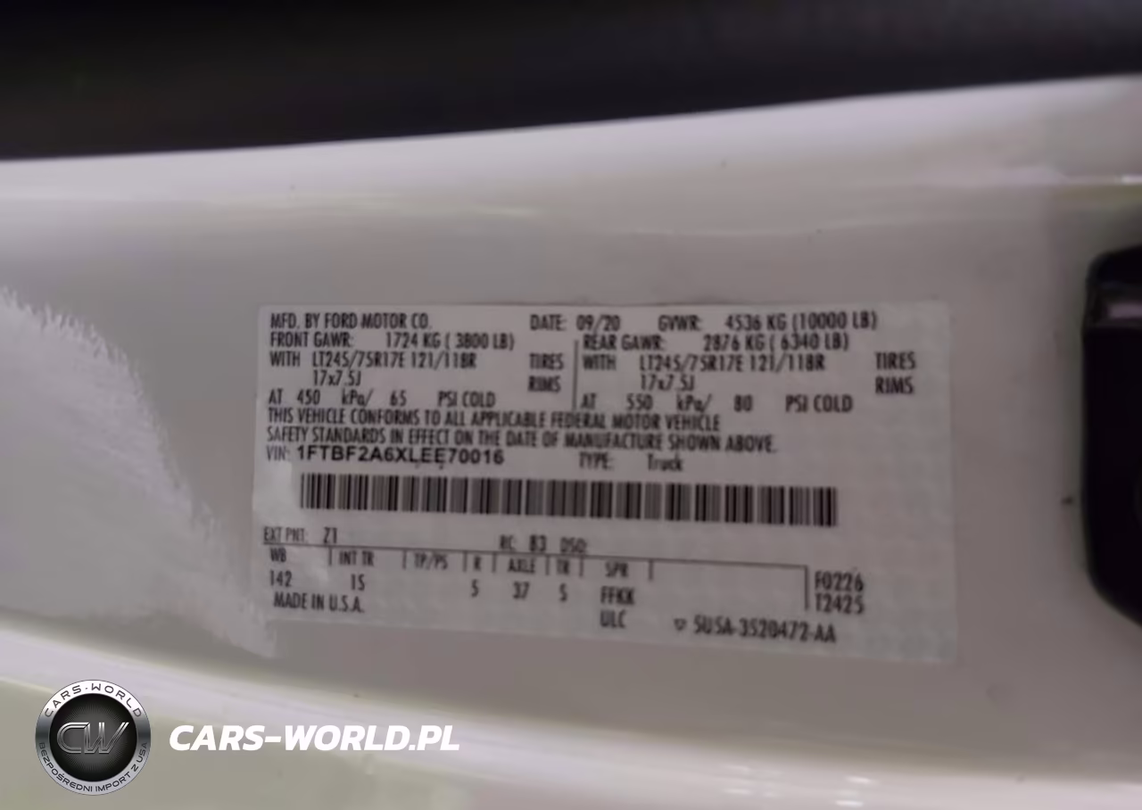 2020 Ford F-250 Xl VIN:1FTBF2A6XLEE70016 - 9