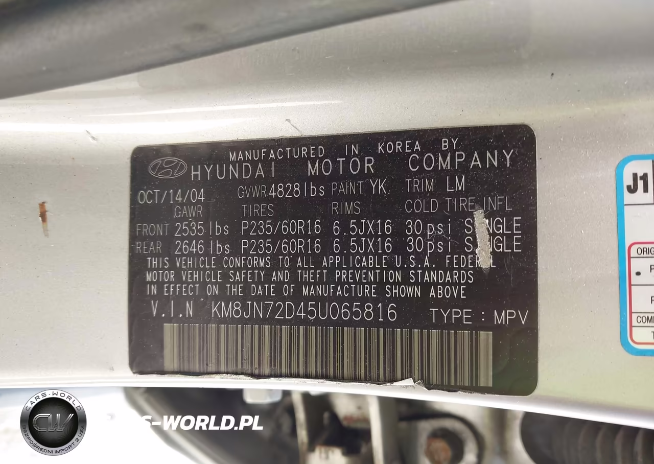 2005 Hyundai Tucson Gls-Lx VIN:KM8JN72D45U065816 - 9