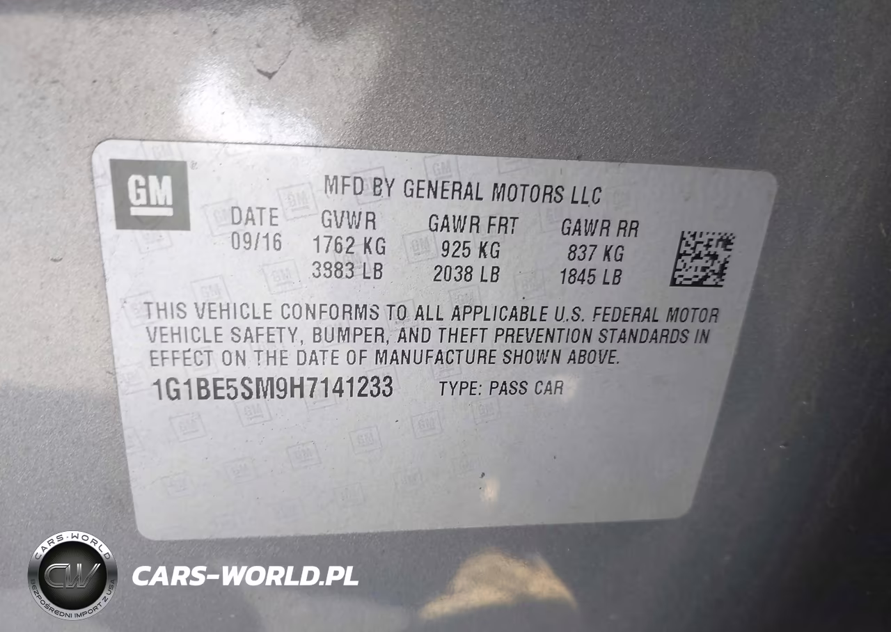 2017 Chevrolet Cruze Lt Auto VIN:1G1BE5SM9H7141233 - 9