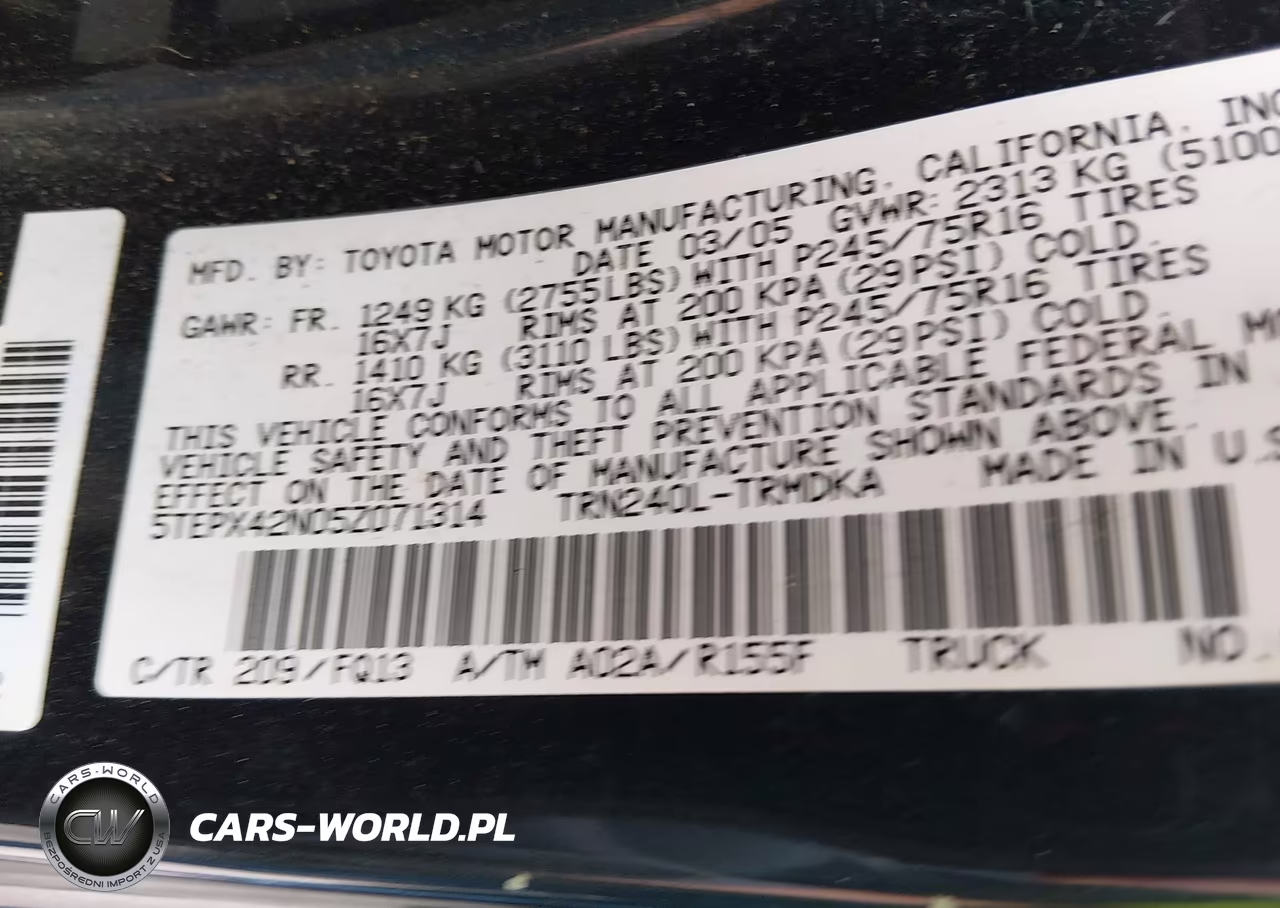 2005 Toyota Tacoma VIN:5TEPX42N05Z071314 - 9