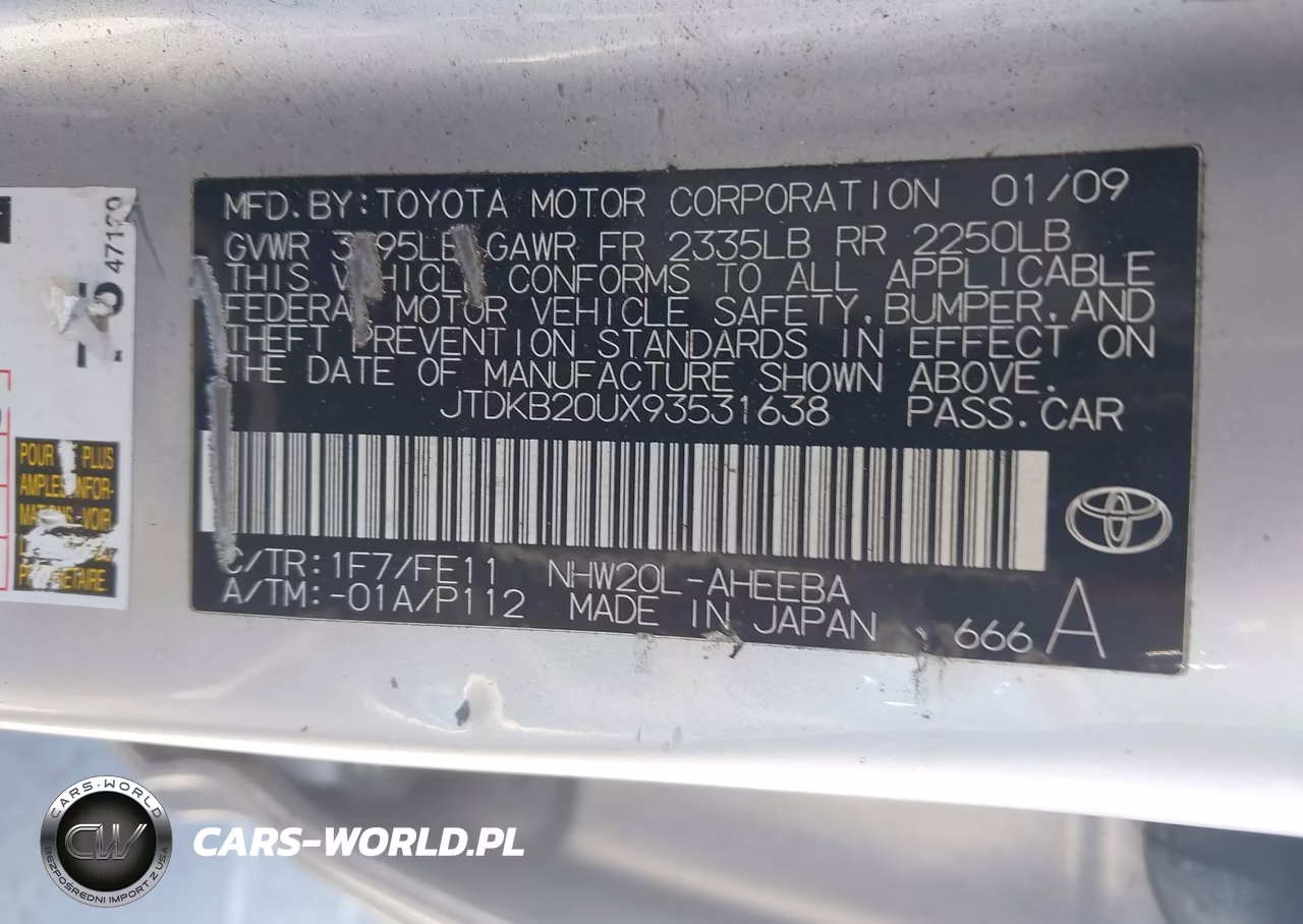 2009 Toyota Prius VIN:JTDKB20UX93531638 - 9