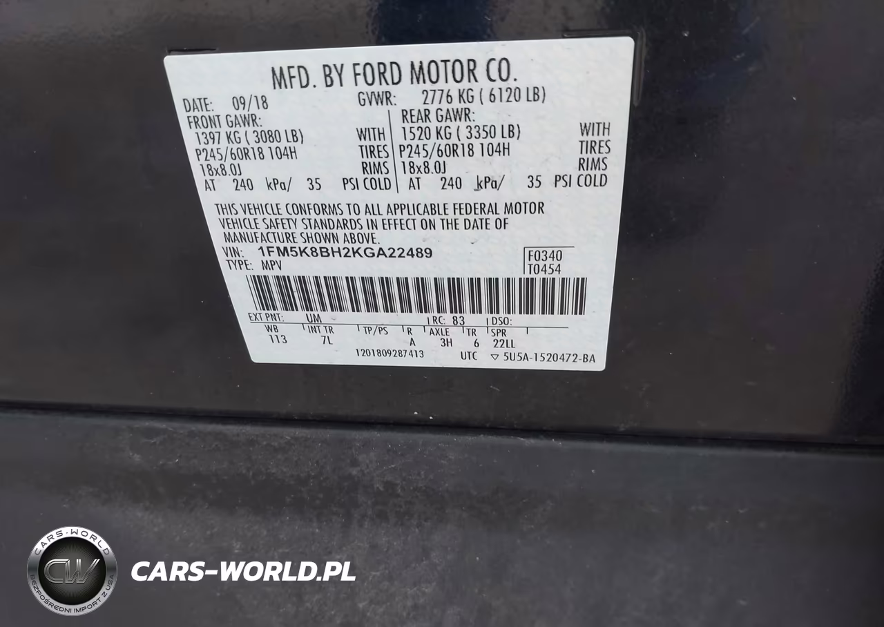 2019 Ford Explorer VIN:1FM5K8BH2KGA22489 - 9