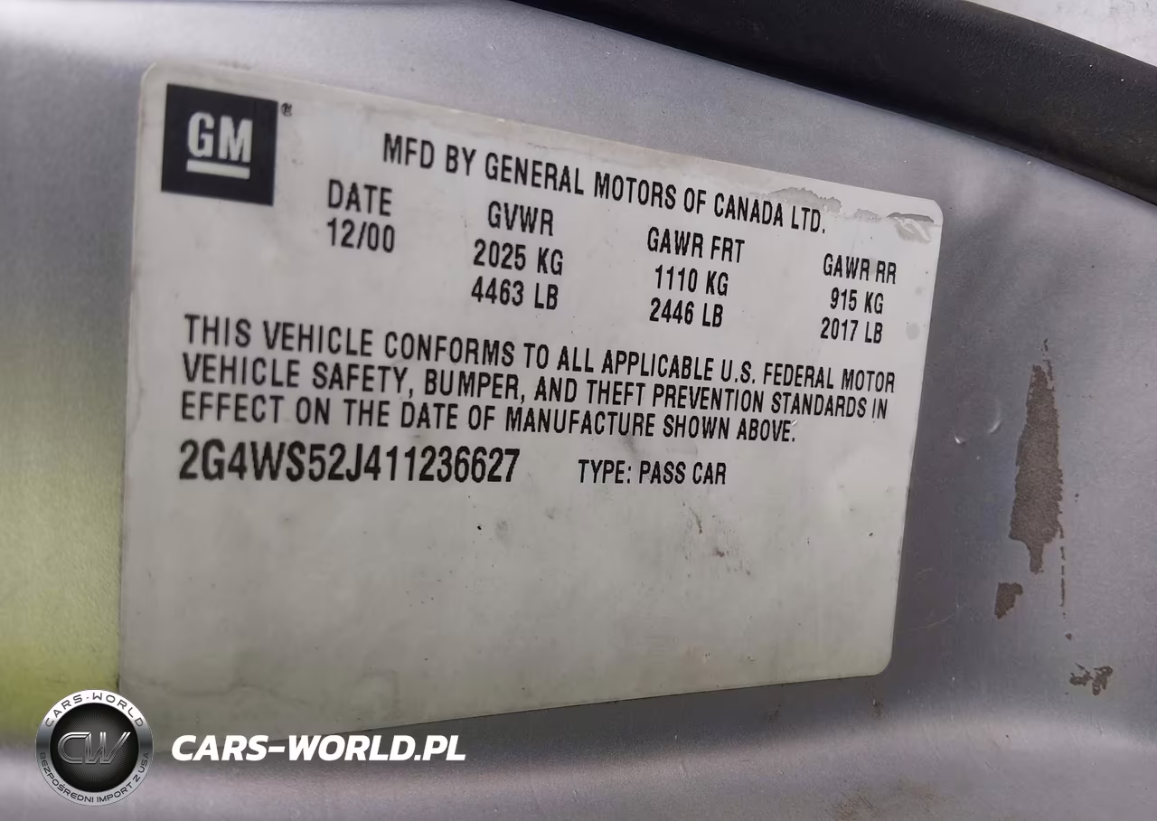 2001 Buick Century Custom VIN:2G4WS52J411236627 - 9