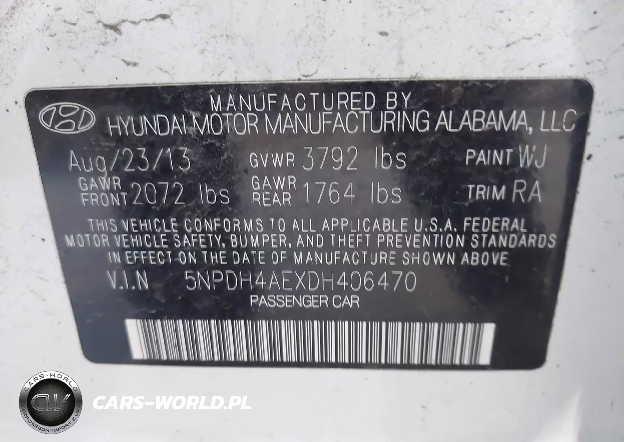2013 Hyundai Elantra Gls VIN:5NPDH4AEXDH406470 - 9