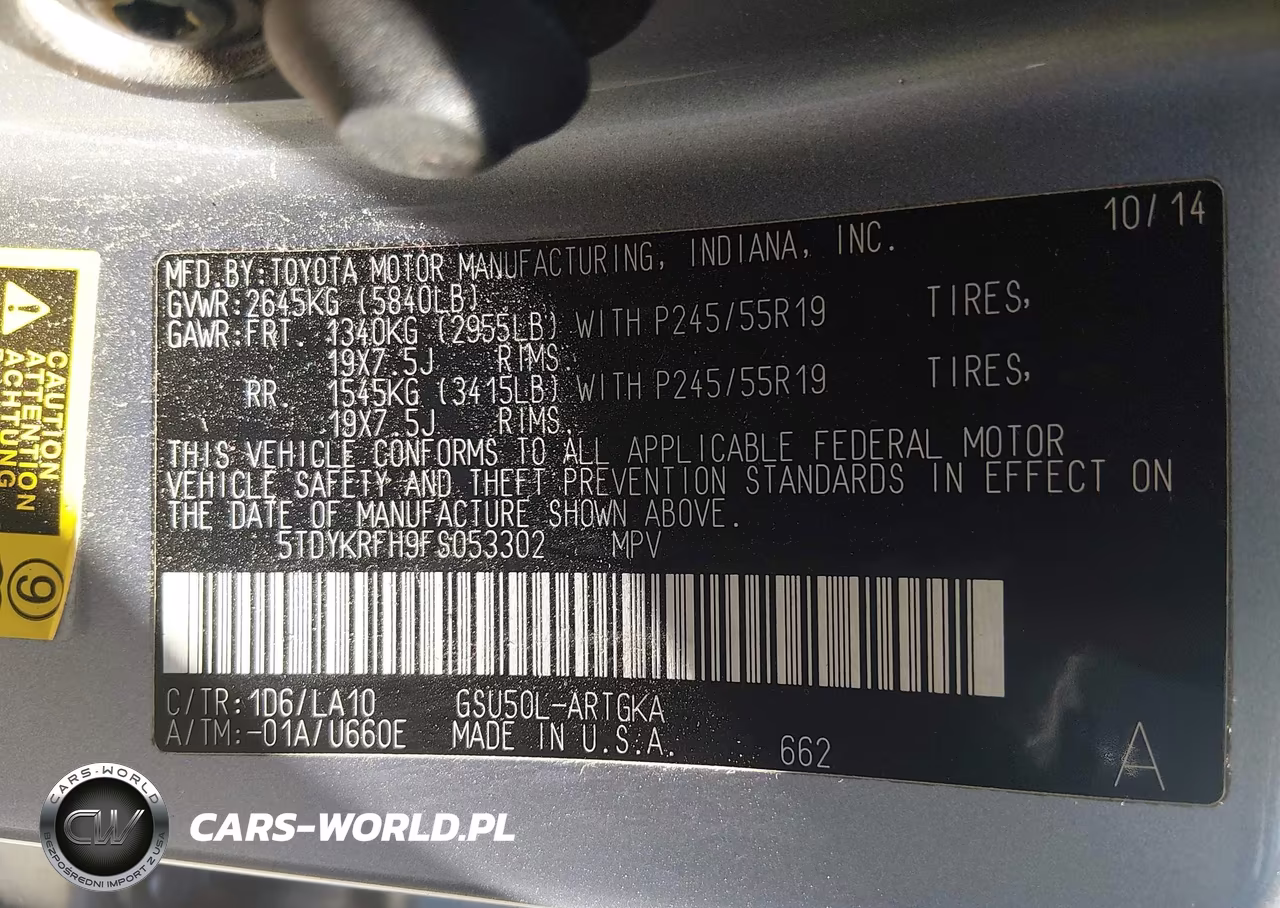 2015 Toyota Highlander Limited V6 VIN:5TDYKRFH9FS053302 - 9