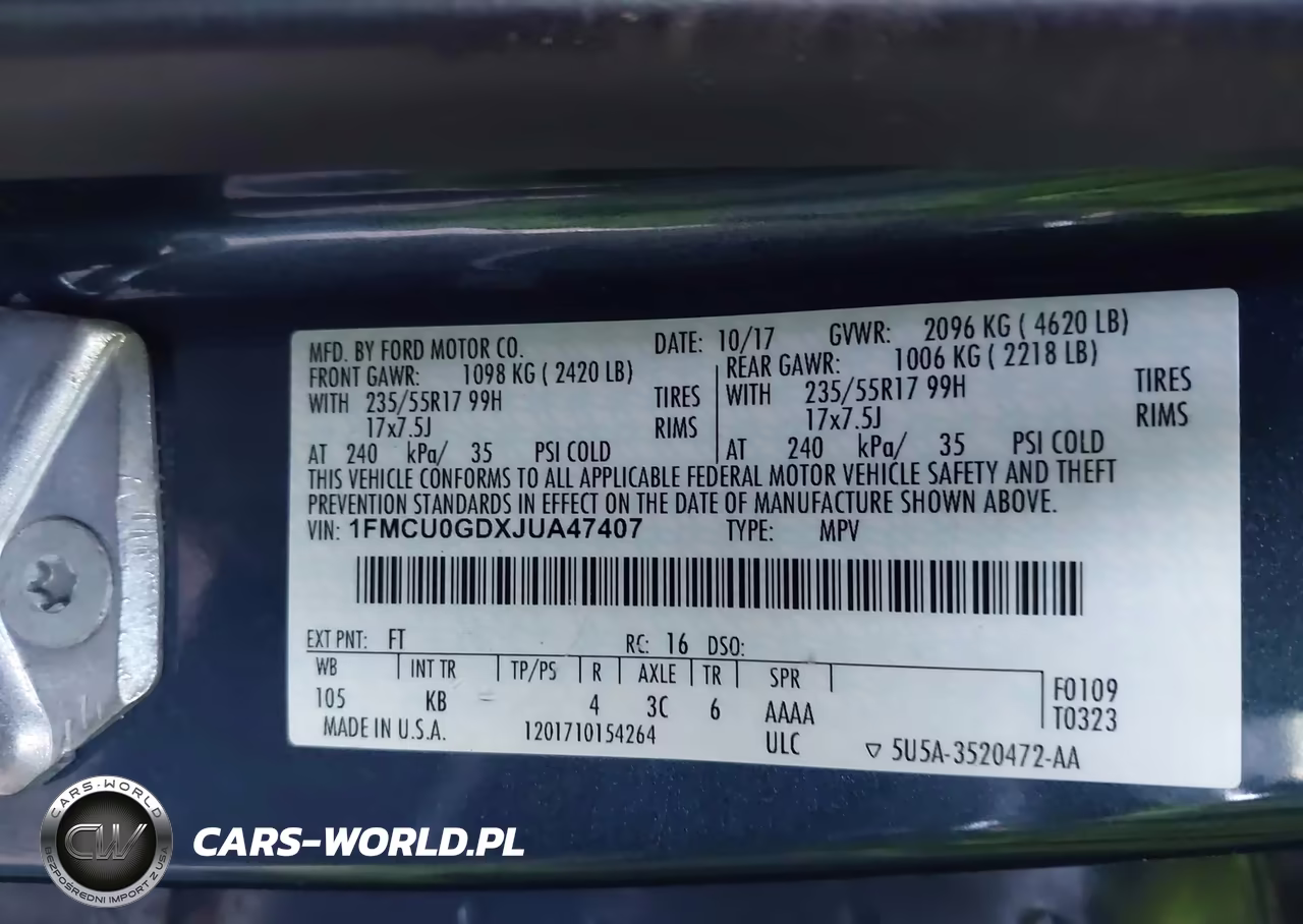 2018 Ford Escape Se VIN:1FMCU0GDXJUA47407 - 9
