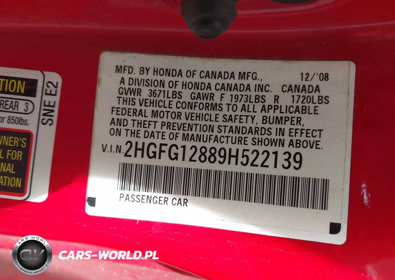2009 Honda Civic Ex VIN:2HGFG12889H522139 - 9