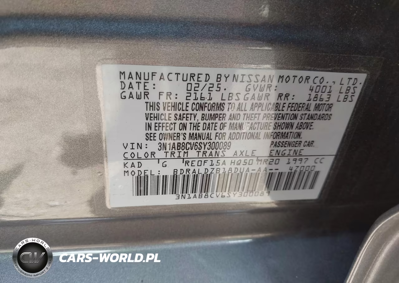 2025 Nissan Sentra Sv VIN:3N1AB8CV6SY300089 - 9