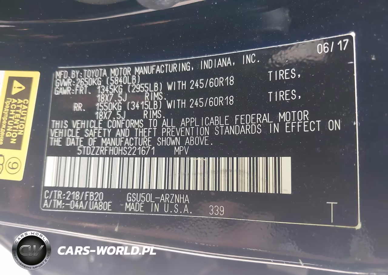 2017 Toyota Highlander Le VIN:5TDZZRFH0HS221671 - 9