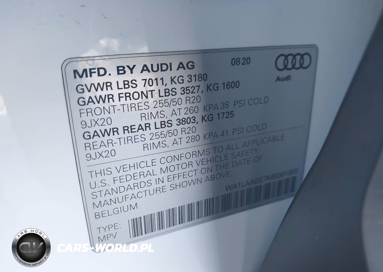 2021 Audi E-Tron Premium Plus Quattro VIN:WA1LAAGE7MB001300 - 9