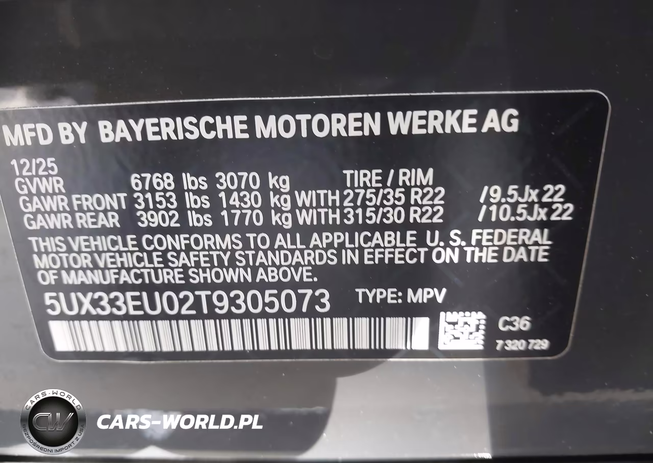 2026 BMW X5 M60I VIN:5UX33EU02T9305073 - 9