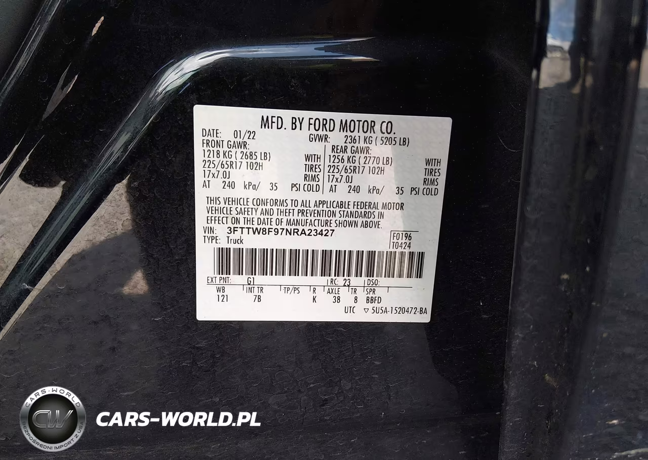 2022 Ford Maverick Xlt VIN:3FTTW8F97NRA23427 - 9