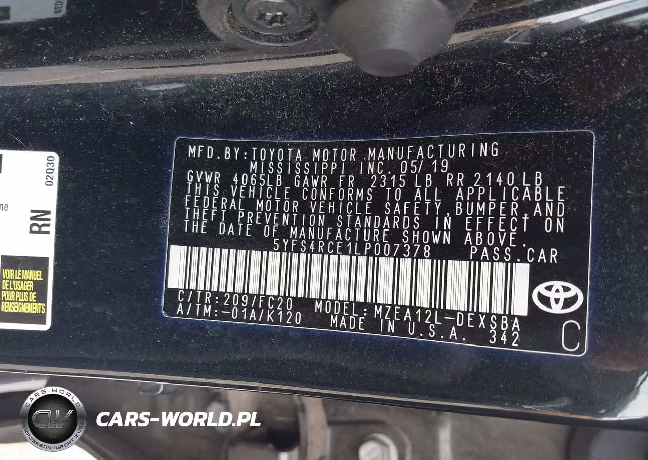 2020 Toyota Corolla Se VIN:5YFS4RCE1LP007378 - 9