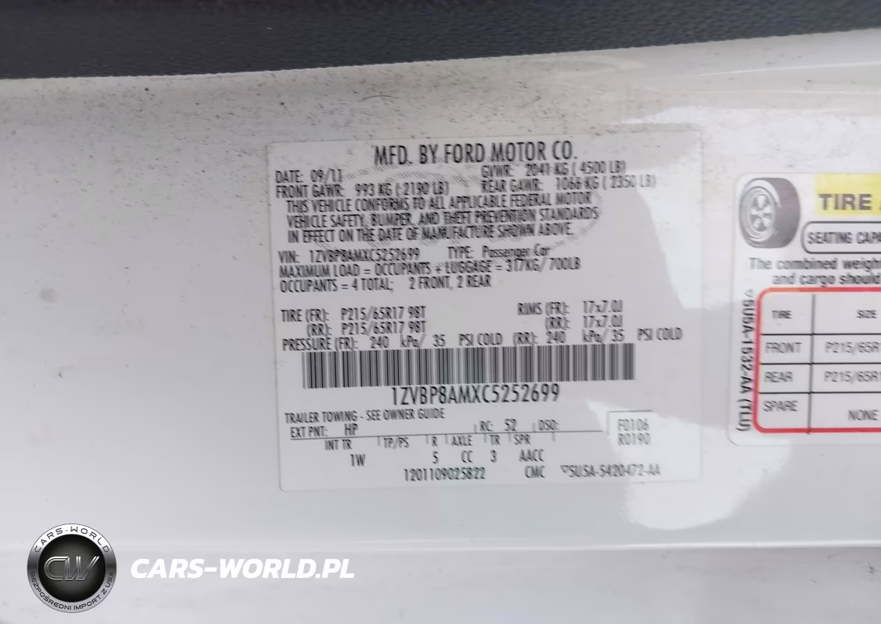 2012 Ford Mustang V6 VIN:1ZVBP8AMXC5252699 - 9