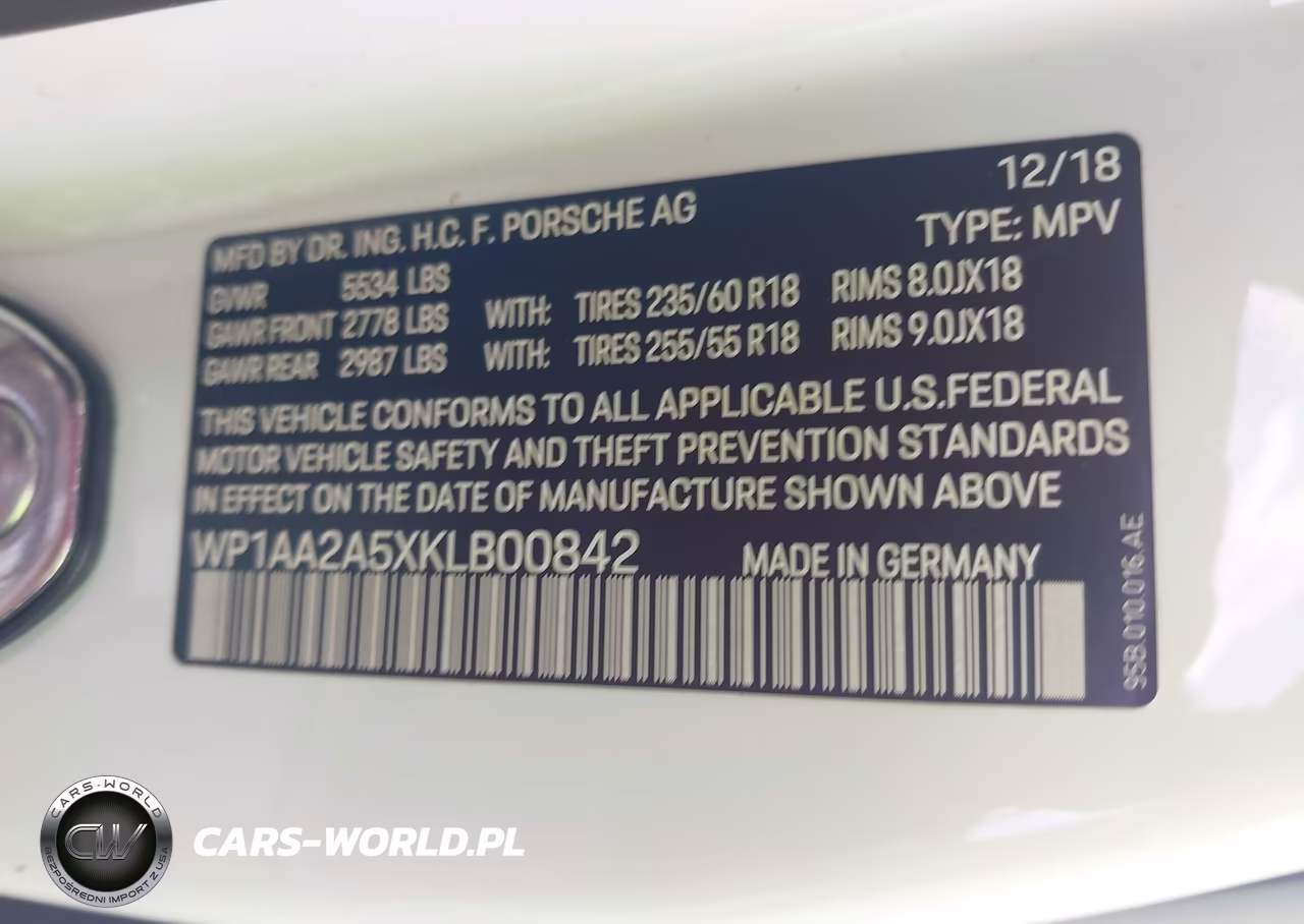 2019 Porsche Macan VIN:WP1AA2A5XKLB00842 - 9