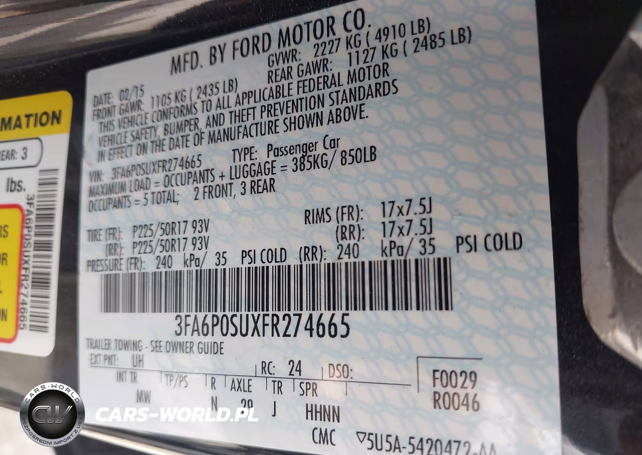 2015 Ford Fusion Energi Titanium VIN:3FA6P0SUXFR274665 - 9