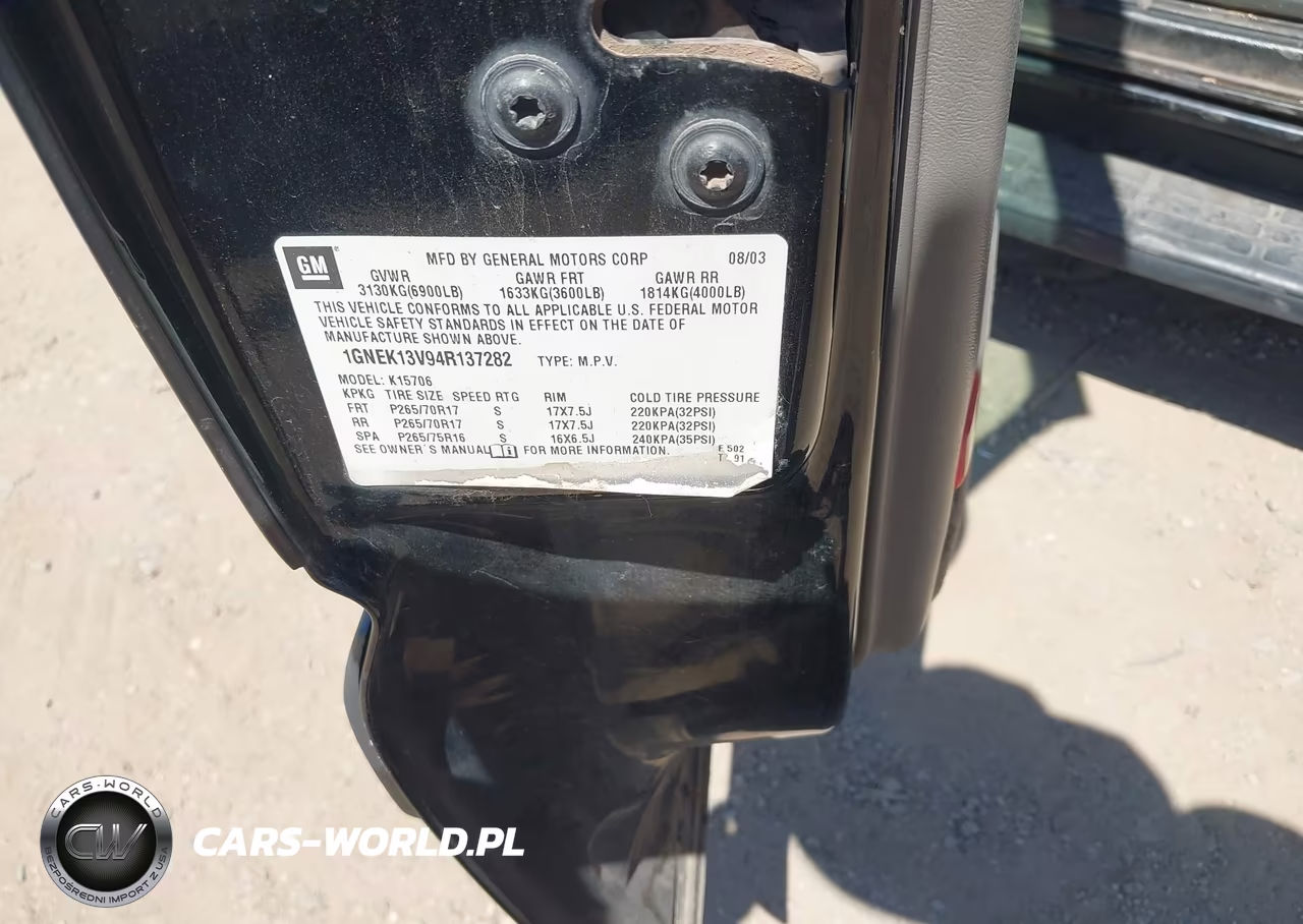 2004 Chevrolet Tahoe Ls VIN:1GNEK13V94R137282 - 9
