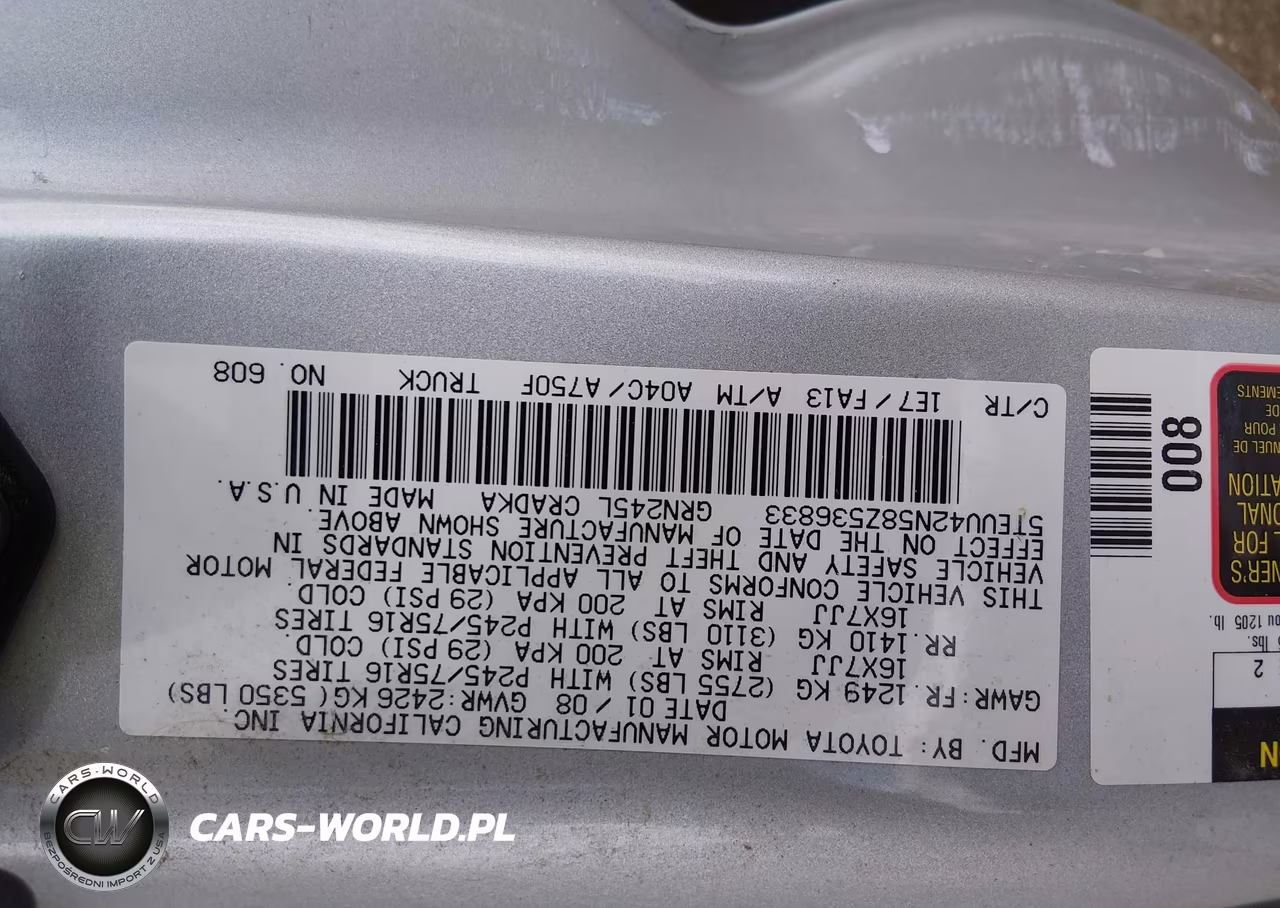 2008 Toyota Tacoma Base V6 VIN:5TEUU42N58Z536833 - 9
