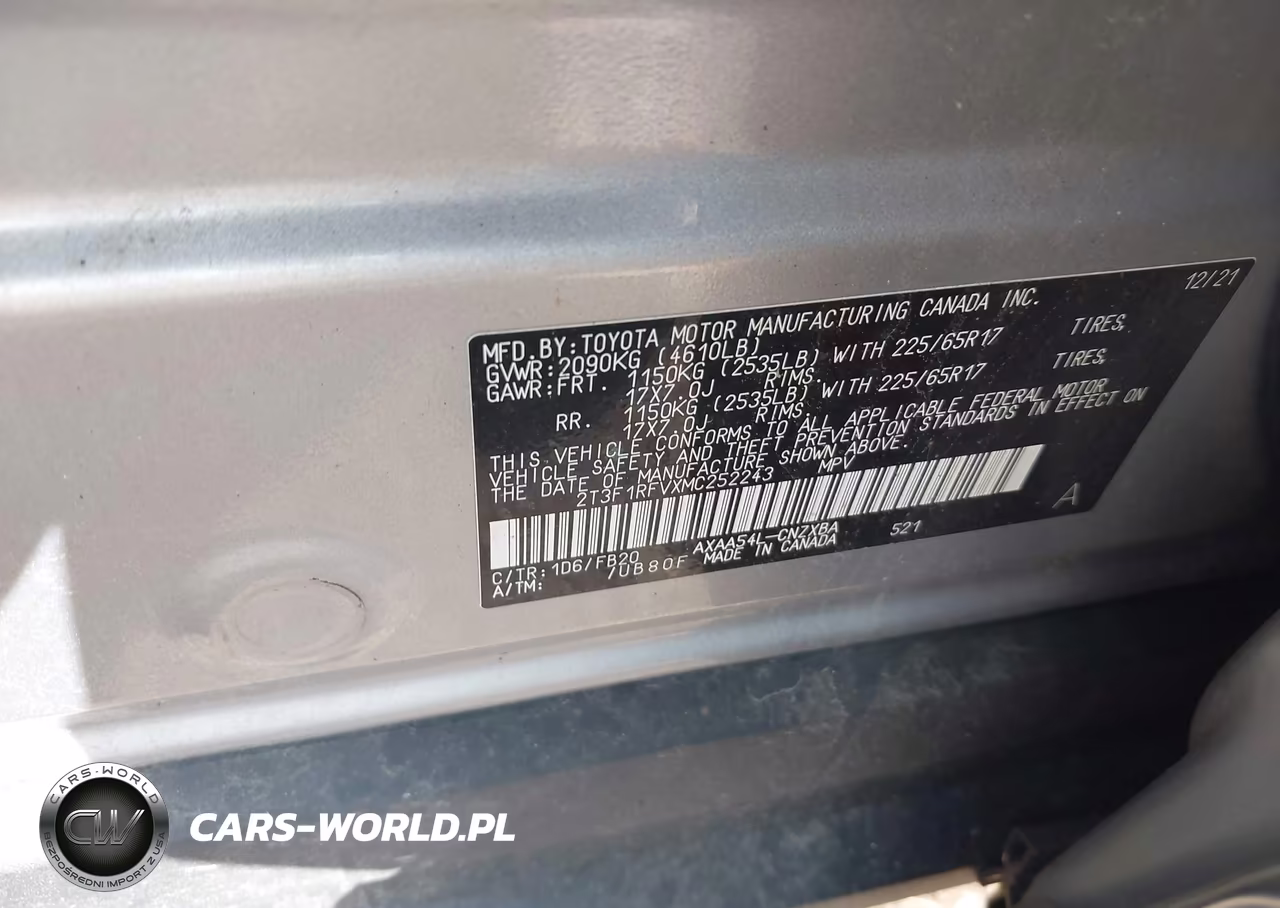 2021 Toyota Rav4 Le VIN:2T3F1RFVXMC252243 - 9
