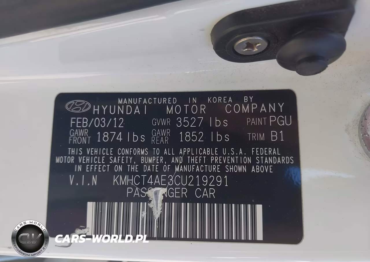 2012 Hyundai Accent Gls VIN:KMHCT4AE3CU219291 - 9