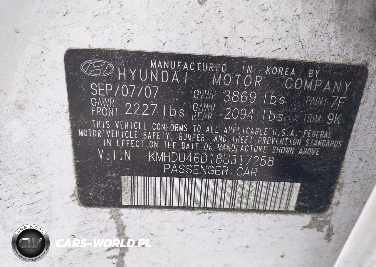 2008 Hyundai Elantra Gls-Se VIN:KMHDU46D18U317258 - 9