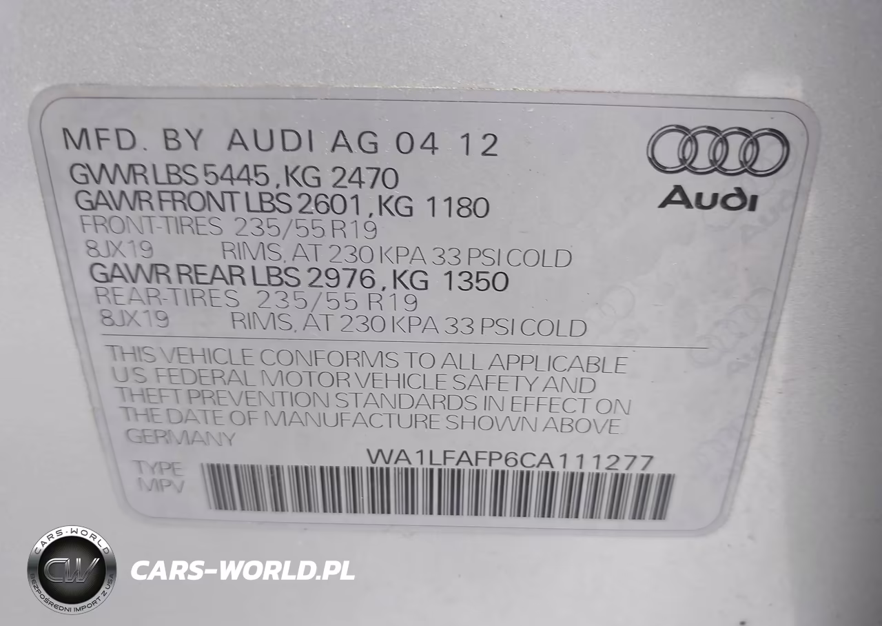 2012 Audi Q5 2.0T Premium VIN:WA1LFAFP6CA111277 - 9