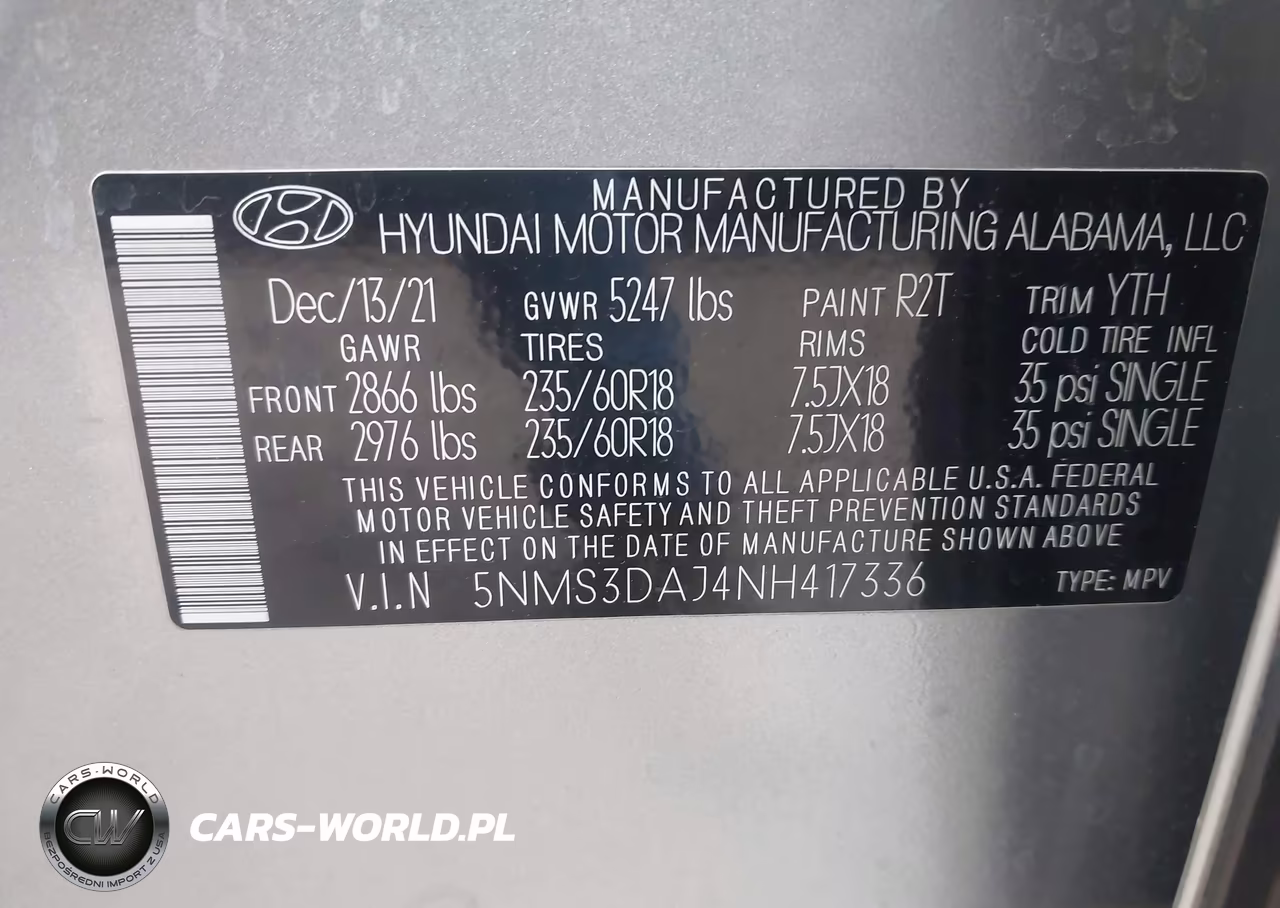2022 Hyundai Santa Fe Sel VIN:5NMS3DAJ4NH417336 - 9