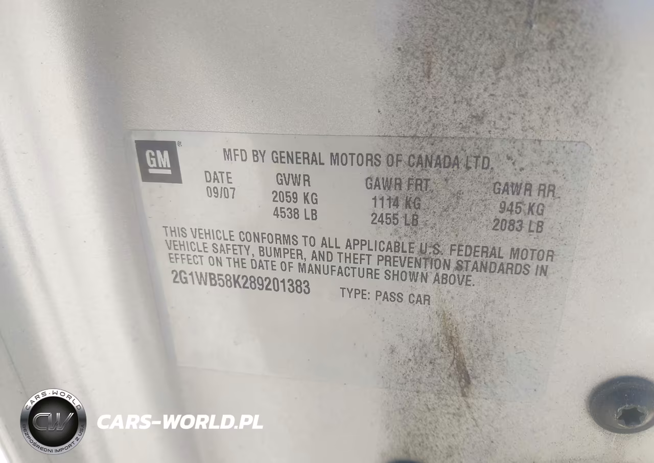 2008 Chevrolet Impala Ls VIN:2G1WB58K289201383 - 9