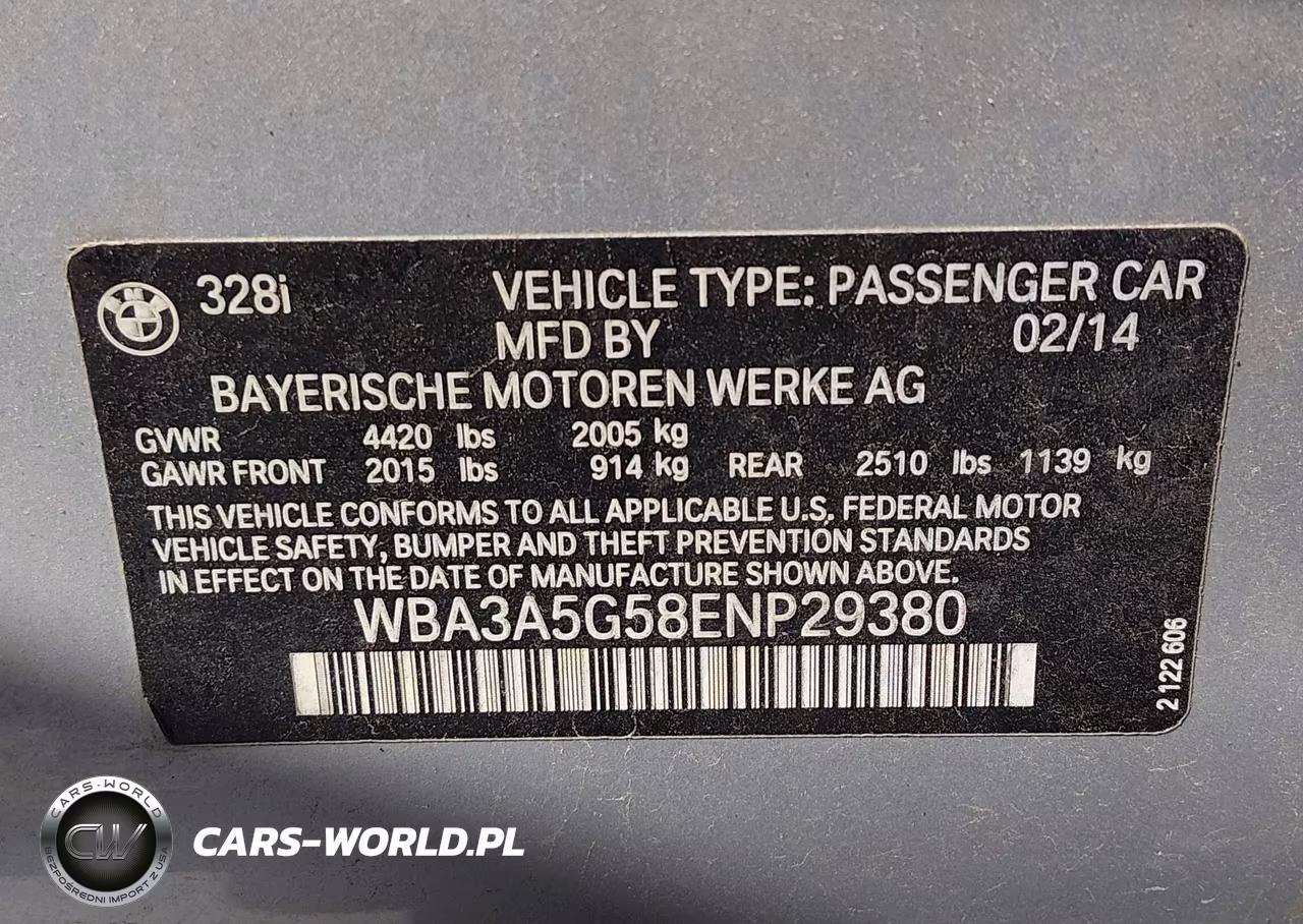 2014 BMW 328I VIN:WBA3A5G58ENP29380 - 9