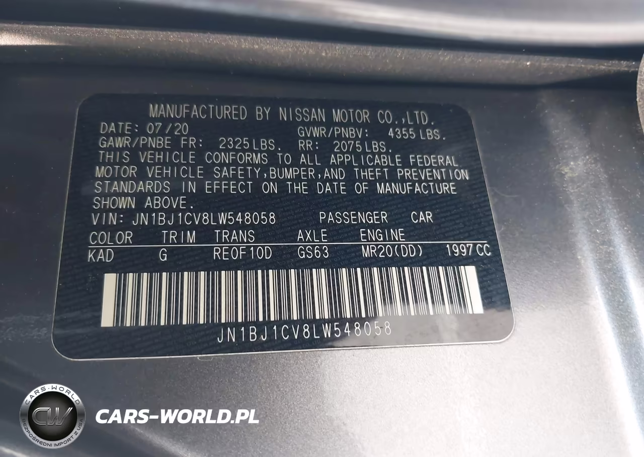 2020 Nissan Rogue Sport S Fwd Xtronic Cvt VIN:JN1BJ1CV8LW548058 - 9