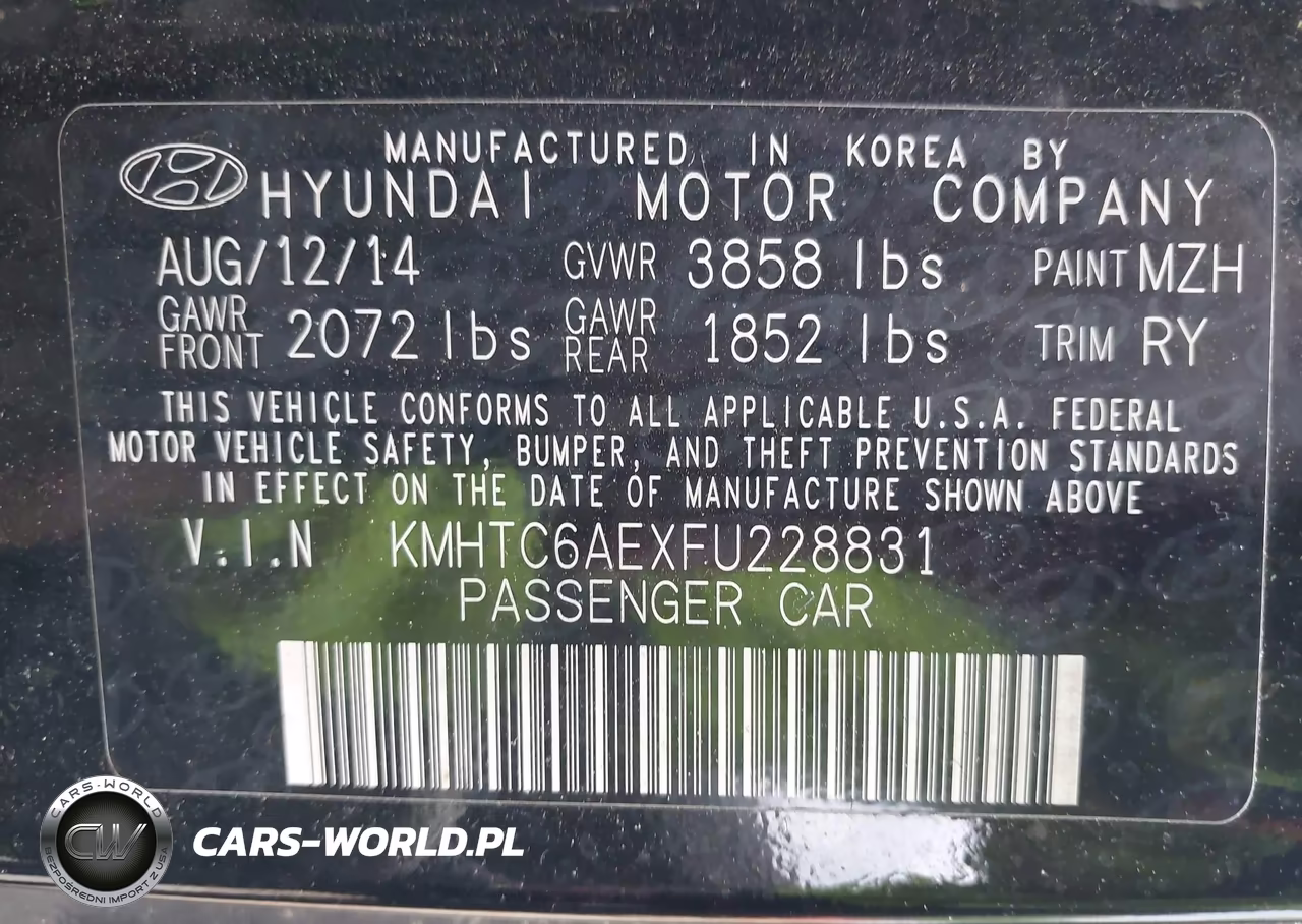 2015 Hyundai Veloster Turbo VIN:KMHTC6AEXFU228831 - 9