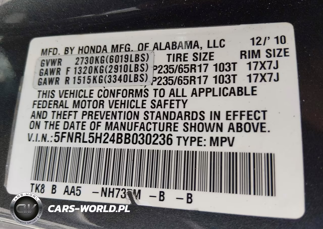 2011 Honda Odyssey Lx VIN:5FNRL5H24BB030236 - 9