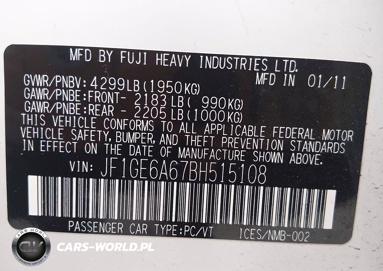 2011 Subaru Impreza 2.5I VIN:JF1GE6A67BH515108 - 9